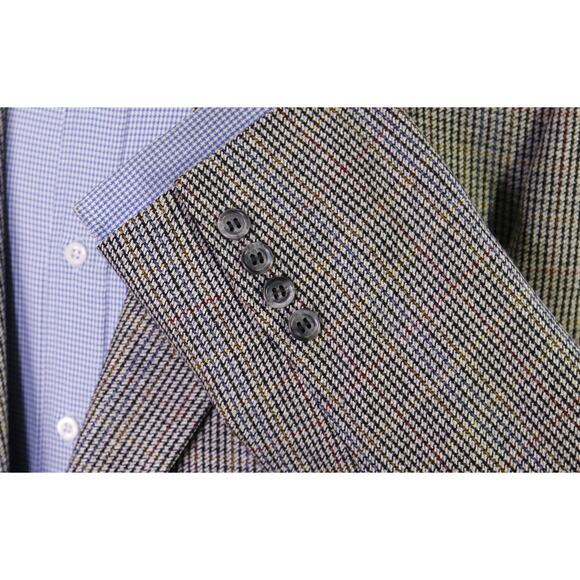 Giliberto Spector New York Bespoke Black White Woven Silk Sportcoat Blazer 42R - Picture 6 of 9